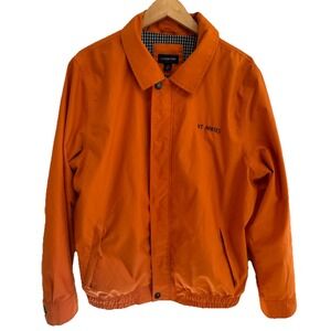 Lands' End VT Hokies Orange Collegiate Jacket With Gingham Blue Lining Y2K